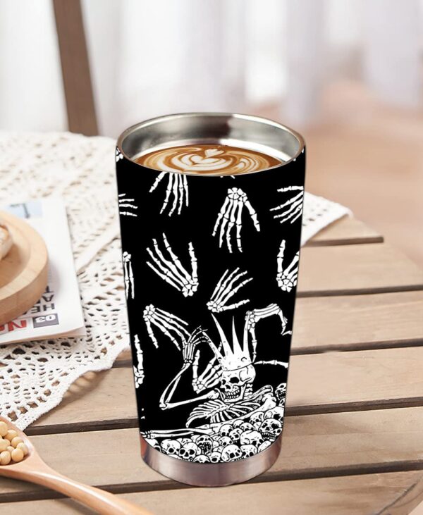 Finger Skeleton Skull All Over Print Tumbler - Image 2