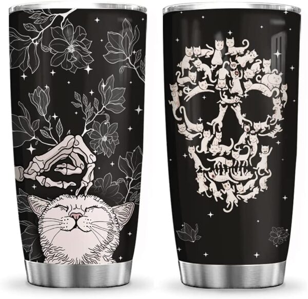 Cats Love Skull All Over Print Tumbler