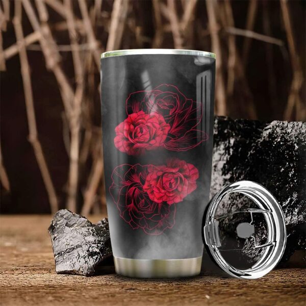 Skull and Rose All Over Print Tumbler - Image 3